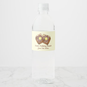Étiquette Pour Bouteilles D'eau Petit déjeuner Français Beurre de pain et sirop Pe