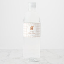 Petit ours en gingham marron Baby Shower