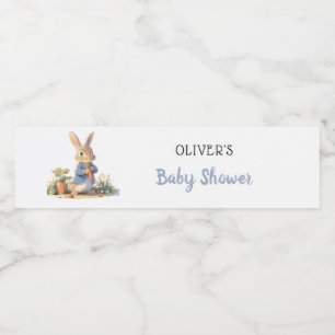 Étiquette Pour Bouteilles D'eau Petit Peter Le Baby shower Bleu Lapin