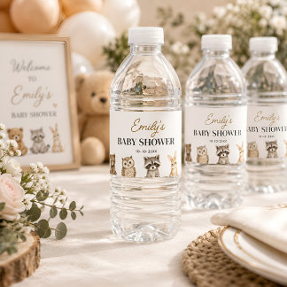 Étiquette Pour Bouteilles D'eau Petit Sauvageon | Baby Shower Safari Genre Neutre