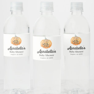 Étiquette Pour Bouteilles D'eau Petite Citrouille Bleu Garçon Baby Shower