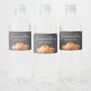 Étiquette Pour Bouteilles D'eau Petite Citrouille Pique-Nique d'Automne Baby Showe