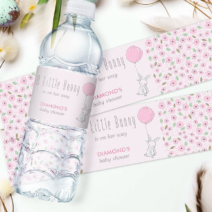 Étiquette Pour Bouteilles D'eau Petite Lapine Fleurs Rose Baby Shower