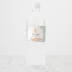 Étiquette Pour Bouteilles D'eau Peu d'anniversaire rustique d'automne de