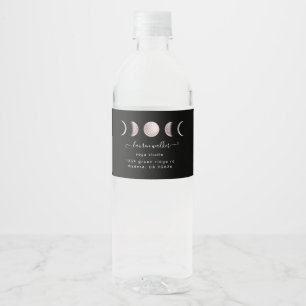 Étiquette Pour Bouteilles D'eau phase de lune rose vif yoga studio bouteille d'eau