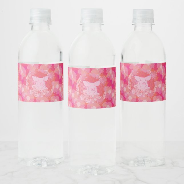 Étiquette Pour Bouteilles D'eau PiG Flower of life (Bouteilles)