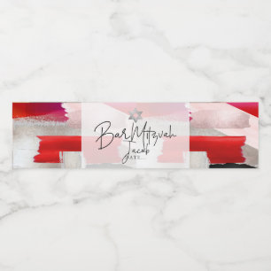 Étiquette Pour Bouteilles D'eau PixDezines Bar Mitzvah, Nuancier Rouge