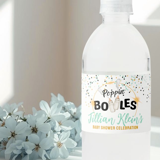 Étiquette Pour Bouteilles D'eau Poppin' Bottles Water Bottle Label (Créateur téléchargé)