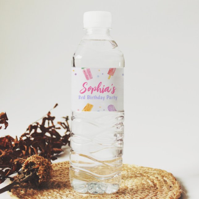 Étiquette Pour Bouteilles D'eau Popsicle Crème glacée Bouteille d'eau Étiquette fê (Créateur téléchargé)