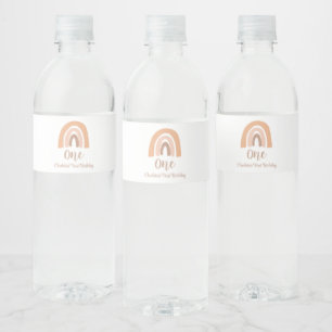 Étiquette Pour Bouteilles D'eau Premier Anniversaire Aquarelle Bohème Arc-en-ciel
