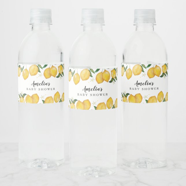 Étiquette Pour Bouteilles D'eau Prêt à la pop, baby shower à thème citron (Bouteilles)