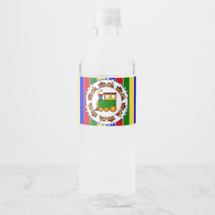 Étiquette Pour Bouteilles D'eau Prime Colours Choo Choo Train Baby shower Annivers