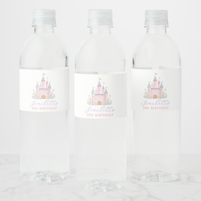 Étiquette Pour Bouteilles D'eau Princess Castle Girls Birthday Party (Bouteilles)