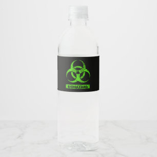 Étiquette Pour Bouteilles D'eau Produits chimiques néon vert Lime graphique Bio-Ha
