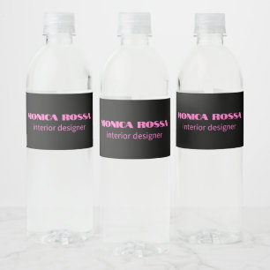 Étiquette Pour Bouteilles D'eau Professionnel Simple Moderne Neon Rose Noir