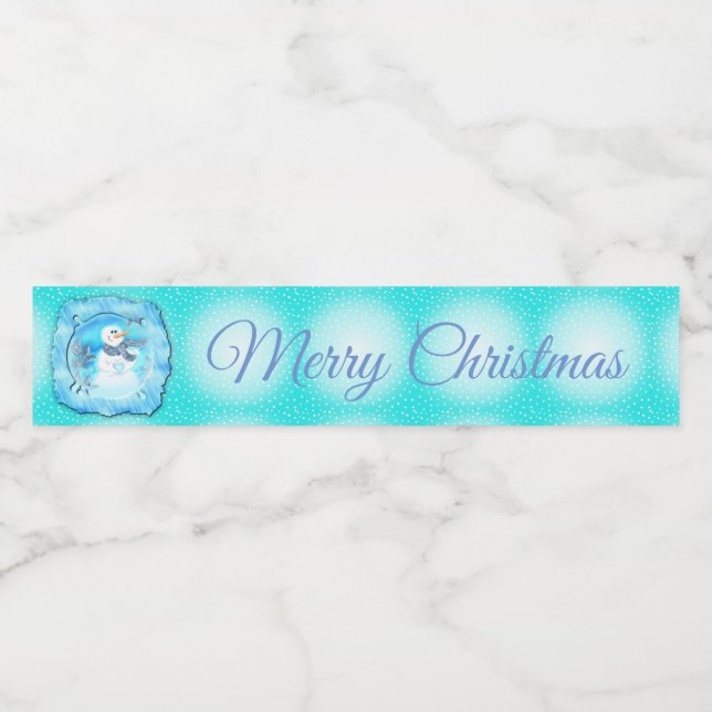 Étiquette Pour Bouteilles D'eau Quelqu'Un T'Aime Un Snowman Émotionnel (Étiquettes simples)