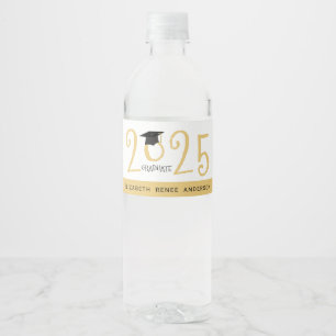 Étiquette Pour Bouteilles D'eau Quirky Text 2023 Diplômé en Or