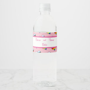 Étiquette Pour Bouteilles D'eau Rainbow Heart Motif Étiquette de bouteille d'eau