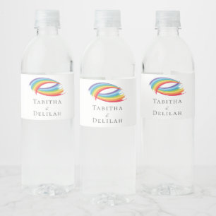 Étiquette Pour Bouteilles D'eau Rainbow Waves Belle Réception Personnalisée De Mar