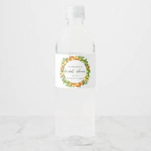 Étiquette Pour Bouteilles D'eau Réception de mariage moderne été oranges citron ci