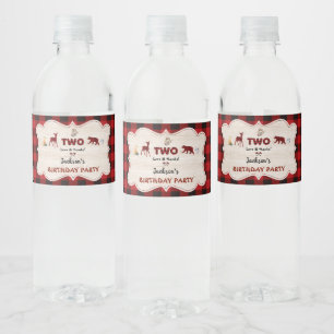Étiquette Pour Bouteilles D'eau Red Buffalo Woodland Animaux Garçon 2e anniversair