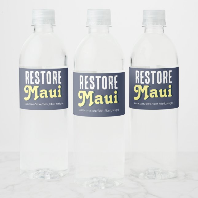 Étiquette Pour Bouteilles D'eau Restaurer Maui (Bouteilles)