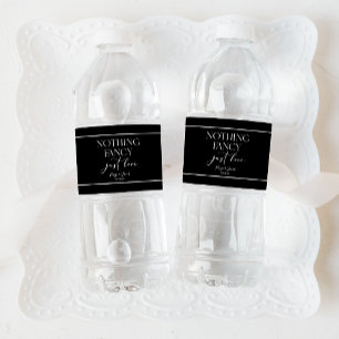 Étiquette Pour Bouteilles D'eau Rien de fantaisie Juste Amour Minimaliste Mariage