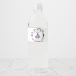 Étiquette Pour Bouteilles D'eau Robe Fleurie Violette pour les 16 Ans de la Prince