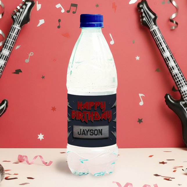 Étiquette Pour Bouteilles D'eau Rock Star - Rock and Roll Birthday Bottle Étiquett (Rock Star - Rock and Roll Birthday Bottle Label)