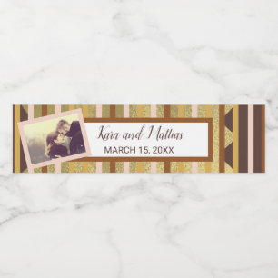 Étiquette Pour Bouteilles D'eau Rocky Road 'N Gold Stripes Mariage