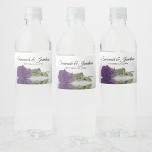 Étiquette Pour Bouteilles D'eau Romantique Royal violet Rose Élégant mariage