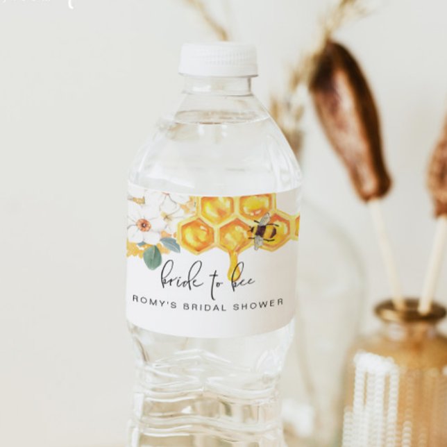 Étiquette Pour Bouteilles D'eau ROMY Rustique Floral Sucré Comme Peut Être Baby sh (Créateur téléchargé)