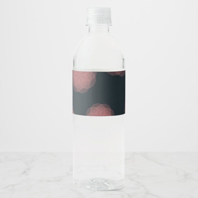 Étiquette Pour Bouteilles D'eau Rose, géométrique, cool, abstraction fleur tendanc (Devant)