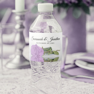 Étiquette Pour Bouteilles D'eau Rose lilas romantique élégante pour mariage