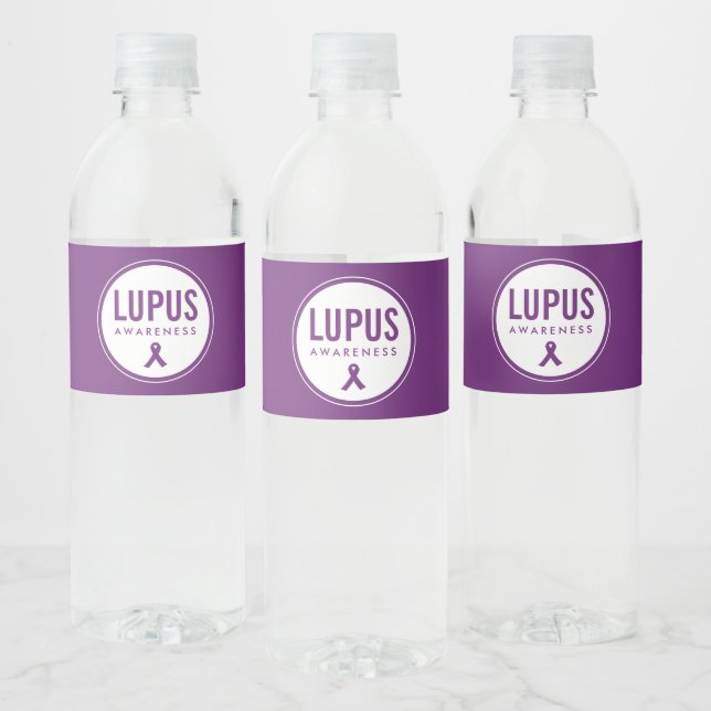 Étiquette Pour Bouteilles D'eau Ruban de sensibilisation Lupus pourpre (Bouteilles)