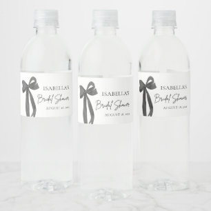 Étiquette Pour Bouteilles D'eau Ruban noir élégant moderne pour douche de mariée