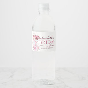 Étiquette Pour Bouteilles D'eau Rubis Sophistiqués et Rose pour une Baby Shower de