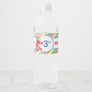 Étiquette Pour Bouteilles D'eau Rue Sésame   Elmo - Anniversaire Arc-en-ciel
