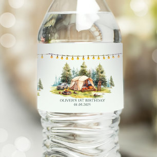 Étiquette Pour Bouteilles D'eau Rustic Camping fête d'anniversaire