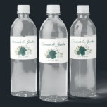 Étiquette Pour Bouteilles D'eau Rustic Emerald Green & Sage Rose Mariage<br><div class="desc">Ces étiquettes de bouteilles d'eau rendront votre célébration mariage d'autant plus spéciale. Elles présentent un design simple mais élégant avec un ensemble de roses aquarelles dans les tons vert émeraude et sauge. Il y a des lettres de script pour les noms du couple mariage et un endroit pour entrer la...</div>