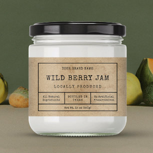 Étiquette Pour Bouteilles D'eau Rustique Vintage Logo Jam Jar Envelopper autour du