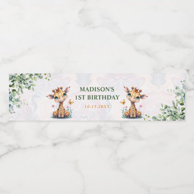 Étiquette Pour Bouteilles D'eau Safari Jungle Animaux Anniversaire (Étiquettes simples)