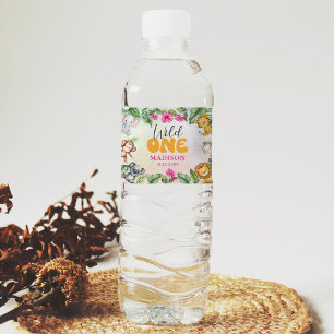 Étiquette Pour Bouteilles D'eau Safari Wild One 1st Girl Birthday