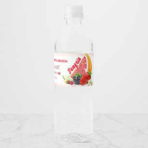 Étiquette Pour Bouteilles D'eau Sangria Mariage de fruits tropicaux