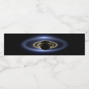 Étiquette Pour Bouteilles D'eau Saturne Éclipse le Soleil de Cassini Orbiter