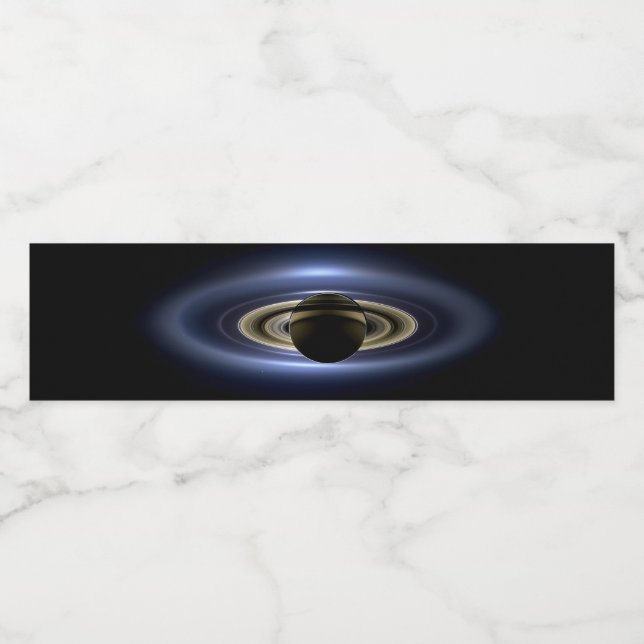 Étiquette Pour Bouteilles D'eau Saturne Éclipse le Soleil de Cassini Orbiter (Étiquettes simples)