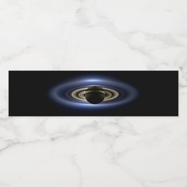 Étiquette Pour Bouteilles D'eau Saturne Éclipse le Soleil de Cassini Orbiter (Étiquettes simples)