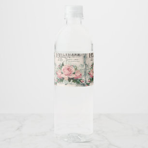 Étiquette Pour Bouteilles D'eau shabby chic, decoupage, victorian, frch chic, pa