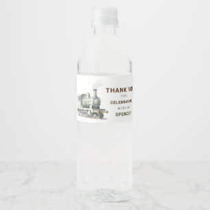 Étiquette Pour Bouteilles D'eau Signal d'eau de train modifiable Anniversaire