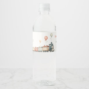 Étiquette Pour Bouteilles D'eau Signal d'eau de train modifiable Anniversaire